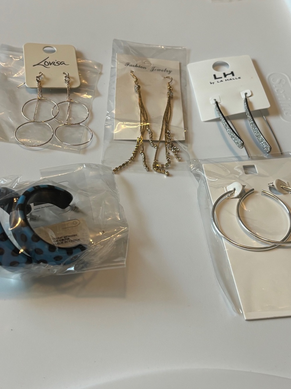 Silver Multi-Hoop Drop Earrings - Silver